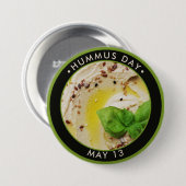 Hummus Day Ronde Button 7,6 Cm (Voorkant /achterkant)