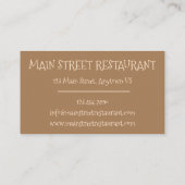 Hummus Houmous Kikkererwten Mediterraan Voedsel Ca Visitekaartje (Achterkant)