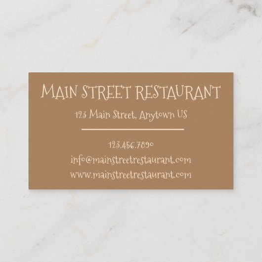 Hummus Houmous Kikkererwten Mediterraan Voedsel Ca Visitekaartje (Achterkant)