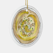 Hummus Houmous Mediterraan Midden-Oosters Voedsel Keramisch Ornament (Rechts)
