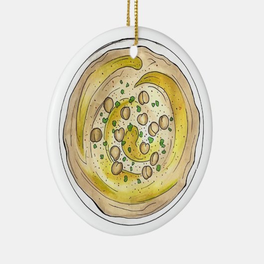 Hummus Houmous Mediterraan Midden-Oosters Voedsel Keramisch Ornament (Rechts)