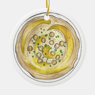 Hummus Houmous Mediterraan Midden-Oosters Voedsel Keramisch Ornament