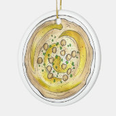 Hummus Houmous Mediterraan Midden-Oosters Voedsel Keramisch Ornament (Links)