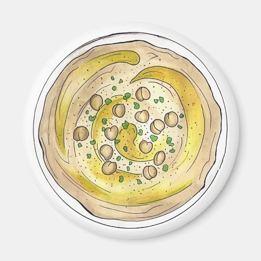 Hummus Houmous Mediterraan Midden-Oosters Voedsel Magneet (Voorkant)