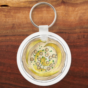 Hummus Houmous Mediterraan Midden-Oosters Voedsel Sleutelhanger