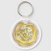 Hummus Houmous Mediterraan Midden-Oosters Voedsel Sleutelhanger (Achterkant)