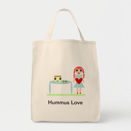 Hummus Love "I love hummus" Tote Bag (Voorkant)