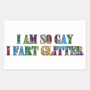 Humo Gay Humor zo gay dat ik glitters poep Rechthoekige Sticker