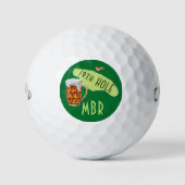 Humor 19th Hole Beer Glass Putt Initialen Golf Bal (Voorkant)