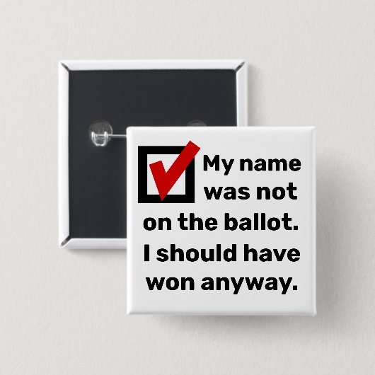 Humor 2024 vierkante button 5,1 cm (Voorkant /achterkant)