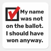 Humor 2024 vierkante sticker (Voorkant)