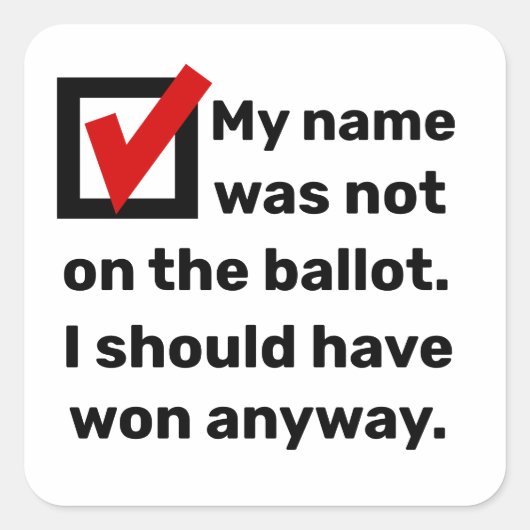 Humor 2024 vierkante sticker (Voorkant)