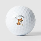Humor Adorable Corgi 'Too Cute to Bogey' Fun Golfballen (Voorkant)