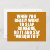 HUMOR ADVICE MOSQUITO SLAP IEMAND LAUGHS JOKKEN Q BRIEFKAART (Voorkant / Achterkant)
