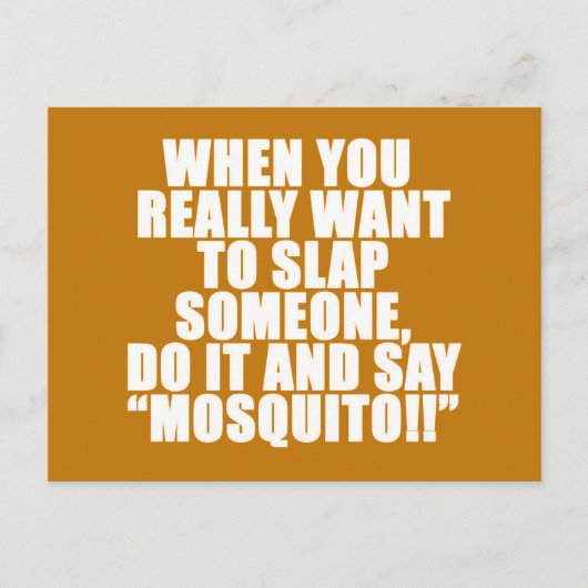 HUMOR ADVICE MOSQUITO SLAP IEMAND LAUGHS JOKKEN Q BRIEFKAART (Voorkant)