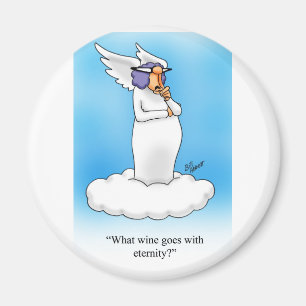 Humor Angel Wine Cartoon Gift. Magneet