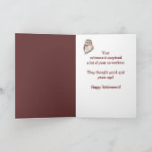 Humor bij pensionering met klauterWaterverf Kaart (Binnen)