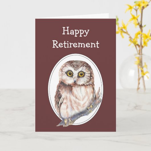 Humor bij pensionering met klauterWaterverf Kaart (Gele Bloem)