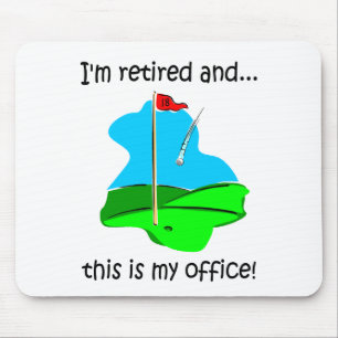 Humor bij pensionering voor golfers muismat