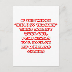 Humor biologiedocent ... Modelleercarrière Briefkaart