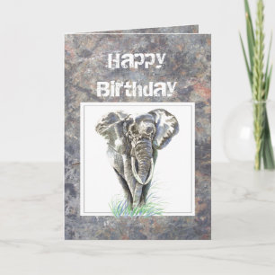 Humor Birthday, Masculine, olifant, stevige vent Kaart