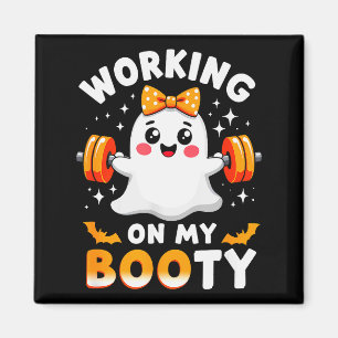 Humor Boo Werkt Aan Mijn Kont Gym Fitness Hallowee Magneet