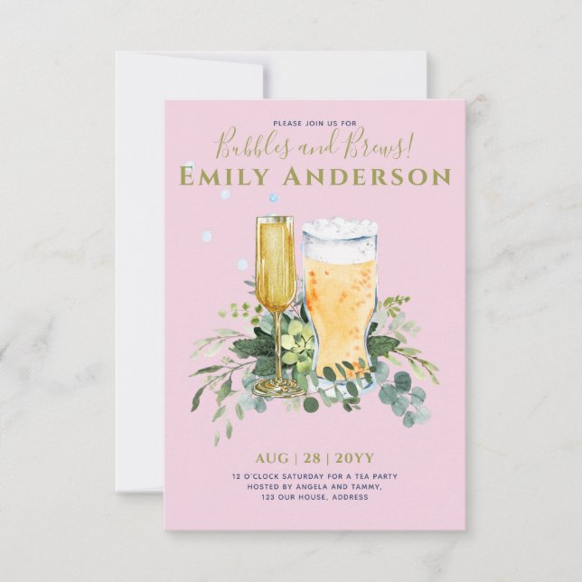 Humor Bubbles n Brews Bier Champers Vrijgezellenfe (Voorkant)