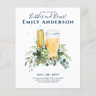 Humor Bubbles n Brews Bier Champers Vrijgezellenfe Flyer