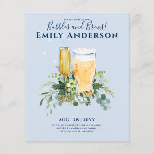 Humor Bubbles n Brews Bier Champers Vrijgezellenfe Flyer