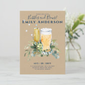 Humor Bubbles n Brews Bier Champers Vrijgezellenfe Kaart (Staand voorkant)