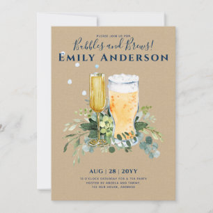 Humor Bubbles n Brews Bier Champers Vrijgezellenfe Kaart