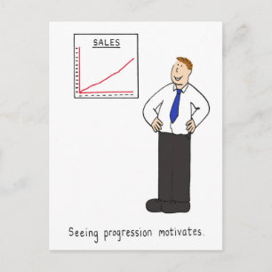 Humor Cartoon verkoopmotivatie Briefkaart
