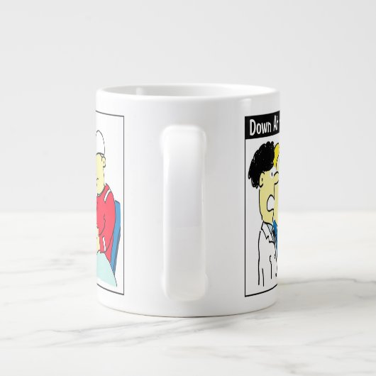 Humor Cartoon voor  van container voor verzending  Grote Koffiekop (Achterkant)