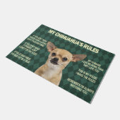 Humor Cihuahua Dog Rules Mat, eigenaar van Chihuah Deurmat (Schuin)