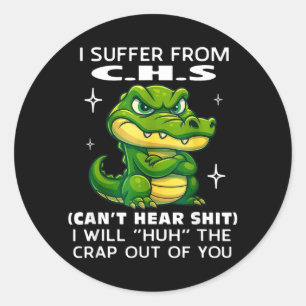 Humor Citaten Lijden Aan Chs Huh De Kletskoek Sarc Ronde Sticker
