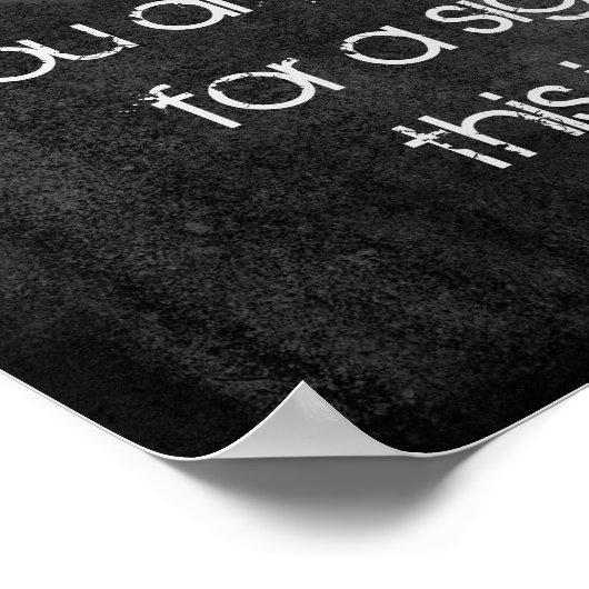 humor citeert tekst op onderdruk donkergrijs poster (Hoek)