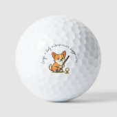 Humor 'Corgi + Golf = Voor-altijd Geluk' Pret Plez Golfballen (Voorkant)