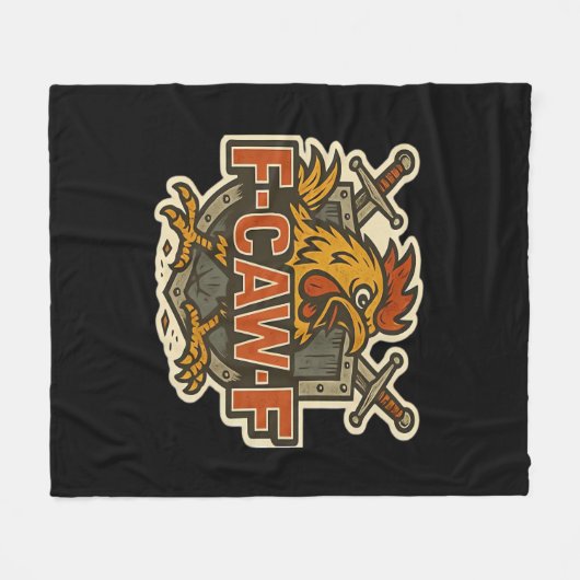 Humor Crow Funny Gothic F-Caw-F Fleece Deken (Voorkant (Horizontaal))