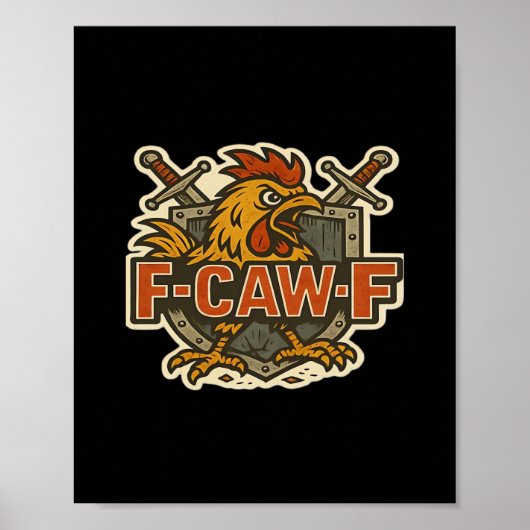 Humor Crow Funny Gothic F-Caw-F Poster (Voorkant)