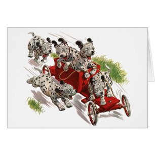  Humor Cute Dalmatian Puppy Dogs Fire Truck