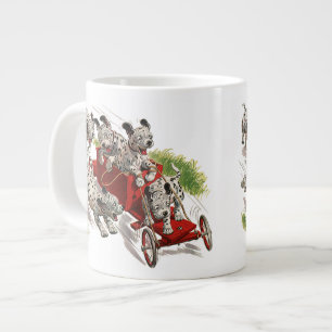Humor Cute Dalmatian Puppy Dogs Fire Truck Grote Koffiekop