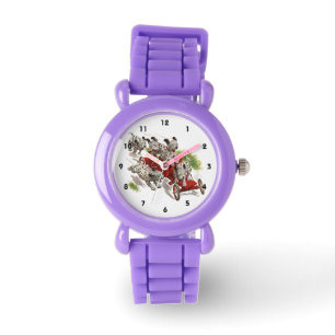  Humor Cute Dalmatian Puppy Dogs Fire Truck Horloge