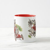 Humor Cute Dalmatian Puppy Dogs Fire Truck Mok (Midden)