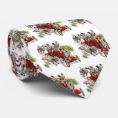  Humor Cute Dalmatian Puppy Dogs Fire Truck Stropdas (Opgerold)