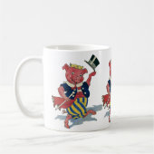  Humor, Cute Happy Dansende Pig Dances Koffiemok (Links)