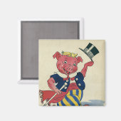  Humor, Cute Happy Dansende Pig Dances Magneet (Voorkant / Achterkant)