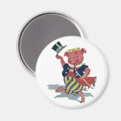  Humor, Cute Happy Dansende Pig Dances Magneet (Voorkant / Achterkant)