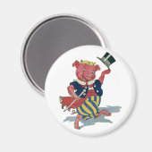  Humor, Cute Happy Dansende Pig Dances Magneet (Voorkant / Achterkant)