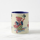 Humor, Cute Happy Dansende Pig Dances Mok (Midden)