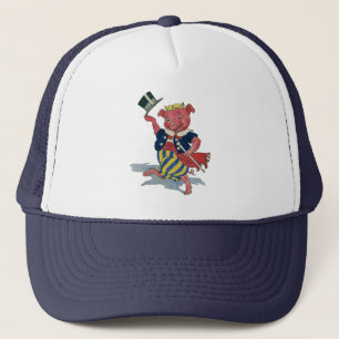 Humor, Cute Happy Dansende Pig Dances Trucker Pet